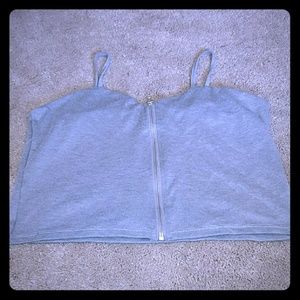 Zip up grey tank top